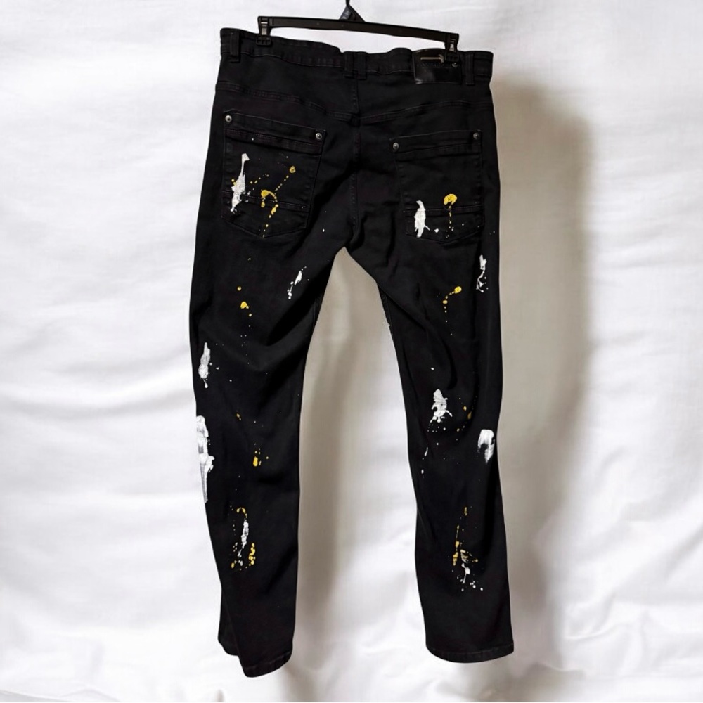 Copper Rivet ~ Jeans ~ Men’s ~ Slim Fit ~ Black ~ Graphic Denim Pants ~ 38 X 32 - Picture 8 of 16